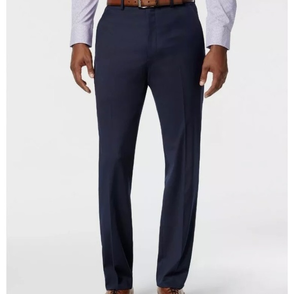 Alfani Slim Fit Flat Traveler Dress Pants 32W/ 34L Navy Blue NWT. - Picture 1 of 10